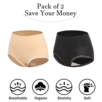 

WOWENY Women Sexy Lace Shapewear Seamless Smooth Hipster Underpants Shaping Butt Lifter Underwear Invisible Panties Pack of 2