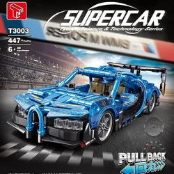 Blocs de construction, modèle de voiture, jouets éducatifs pour garçons, bricolage, cadeaux d'anniversaire, coulissant, 447 pièces, T3003 