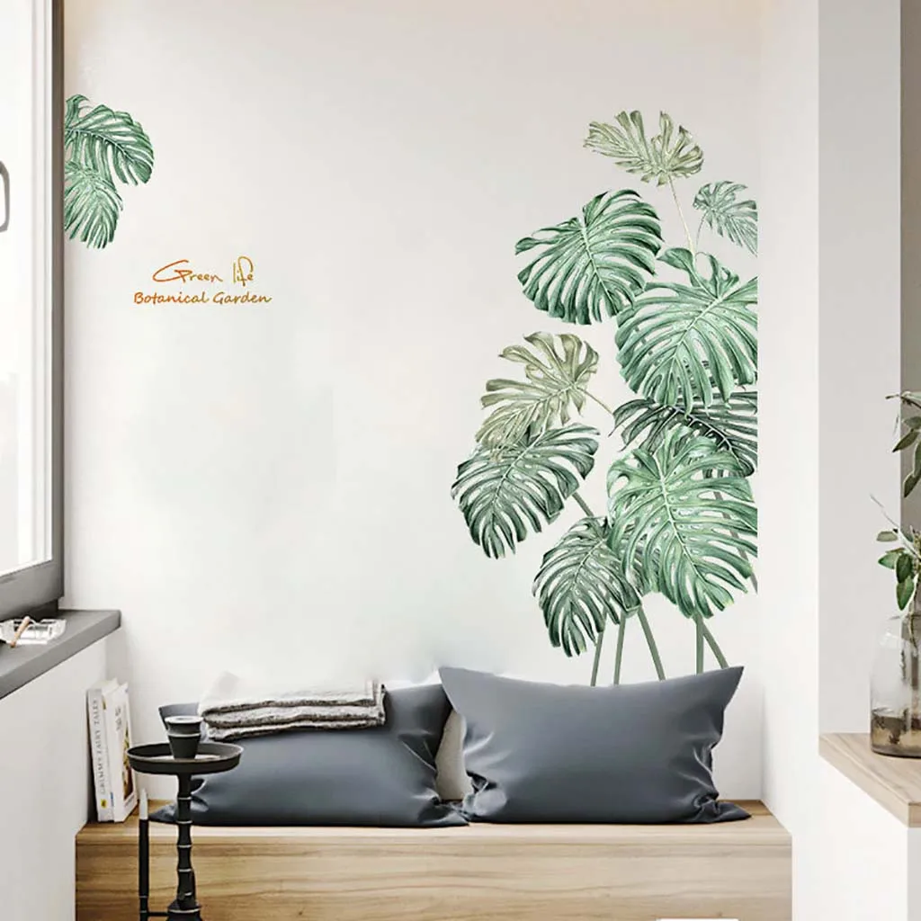 

Tropical Beach Palm Leaves Wall Sticker Modern Art Decal Vinyl Mural Wall Stickers For Kids Rooms Home Decor adesivo de parede