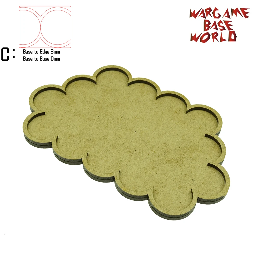Wargame Base World-Movement Tray-20 цоколей 25 мм круглая Тройная форма MDF