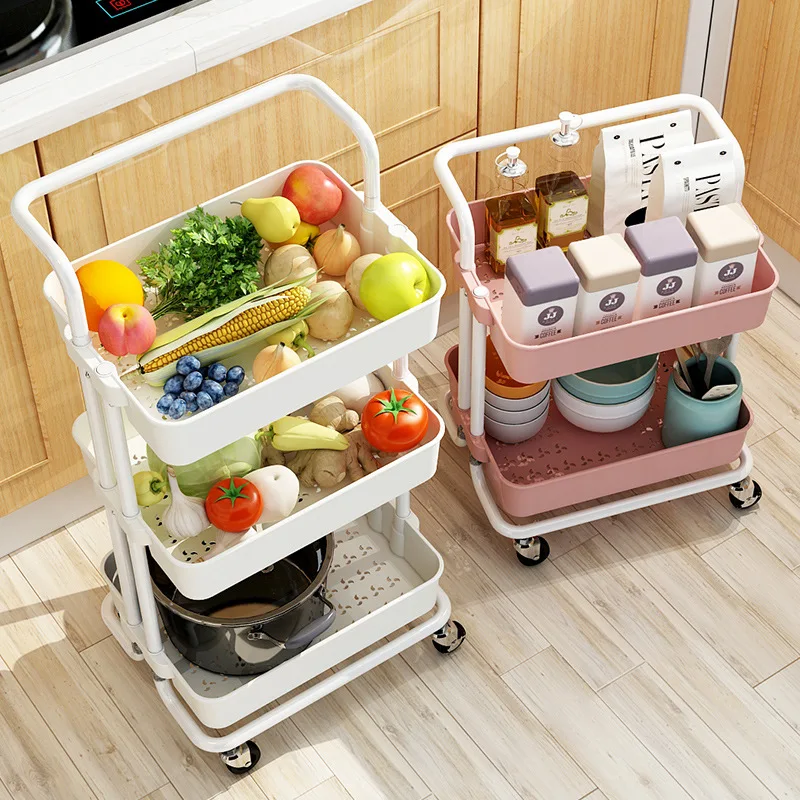  Trolley Rack Kitchen Land Type Storage Rack Bedroom Living Room Multi-layer with Wheel Movable Baby - 4000269277227