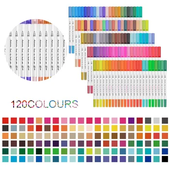 

120 Pcs Watercolor Brush Markers Calligraphy Pen For Office & School Supplies and Stationery for Artists and Painting Beginners