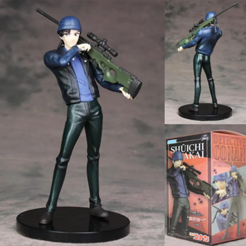 Anime Detective Conan Shuichi Akai Sniper Rifle Action Figure Collection Model Toys A148