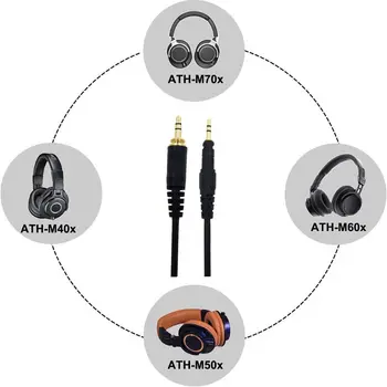 

2020 New Replacement Cable for audio-Technica ATH-M50X M40X M60X M70X Headphones 6.35mm