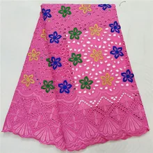 Розовое швейцарское сухое кружево высокое качество кружева модное женское хлопковое кружево «швейцарская вуаль» последние нигерийские кружевные ткани