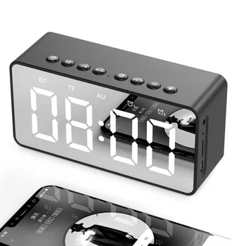 

Portable Bluetooth Speaker Super Bass Wireless Stereo Speakers Support TF AUX Mirror Alarm Clock For Phone Computer