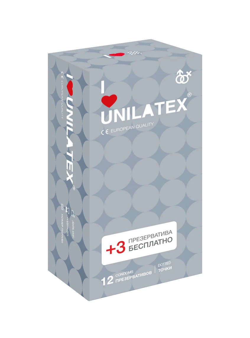 Condoms unilatex dotted 12 PCs. + 3 PCs As a gift | Красота и здоровье