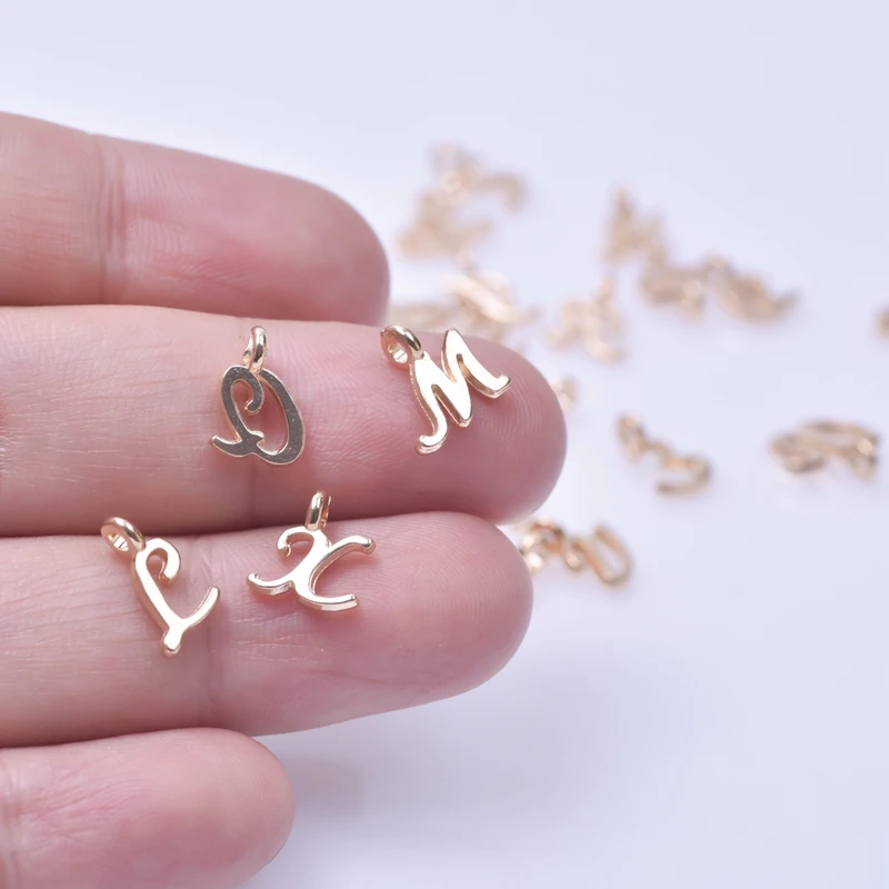 Gold Color Big Letter Script A-Z Name Initial Alphabet Chain Exaggerated  Letter Pendant Necklaces For Women Jewelry Accessories