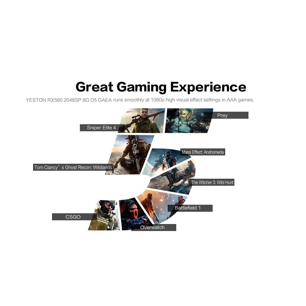 Yeston RX580 2048SP 8G D5 GAEA графические карты Radeon Chill Polaris 20 двойной вентилятор охлаждения 8