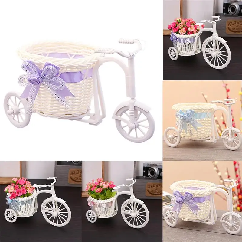 Bike Flower Vase Tricycle Flower Basket Bike Basket Storage Container Table Vase Wedding Party Decoration