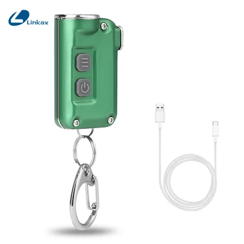 

Mini Metal Keychain Light Built In 280 mAh Battery USB Rechargeable KeyButton 380 lumens Flashlight Outdoor 4 Brightness Level