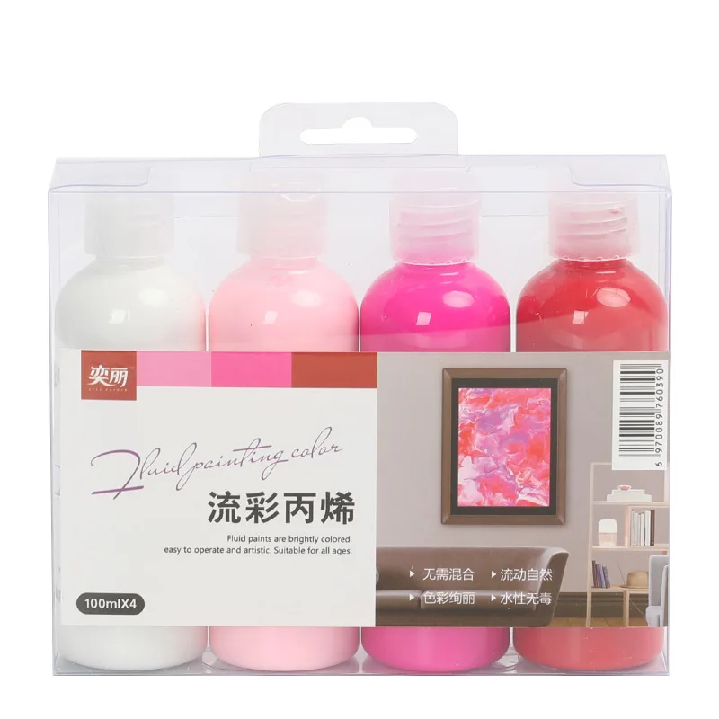 100ML Acrylic Paint Set Fluid Marbling Paint Silicone Oil Acrylic Pouring Medium Fabric Drawing Tool For Artist DIY Art Supplies
