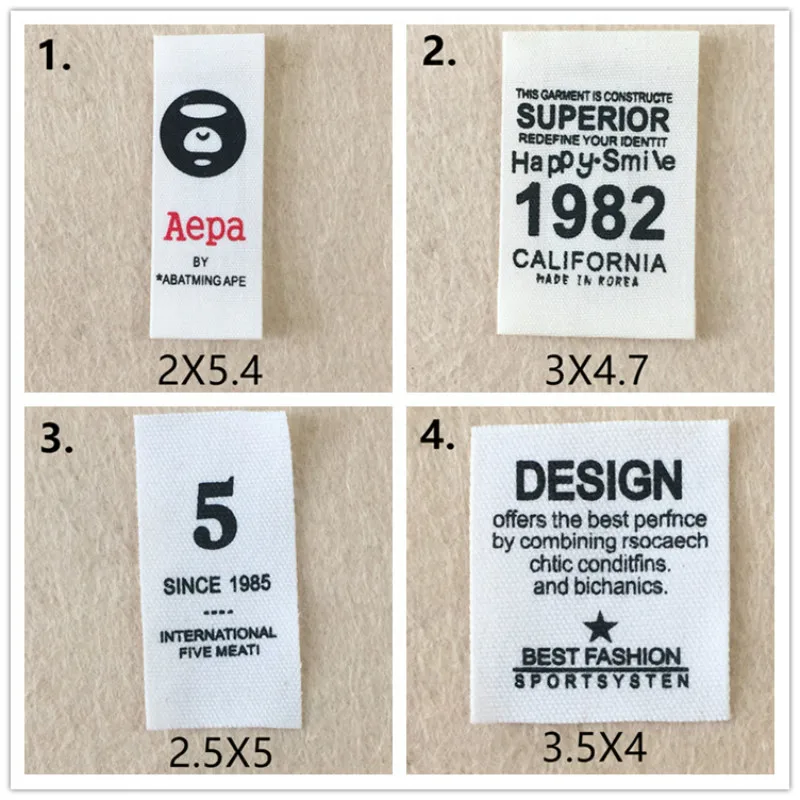 

100 Pcs/lot Logo Patches for Clothing Printed Marks Pattern Letters Garment Clothes Sewing Accessories Wholesale