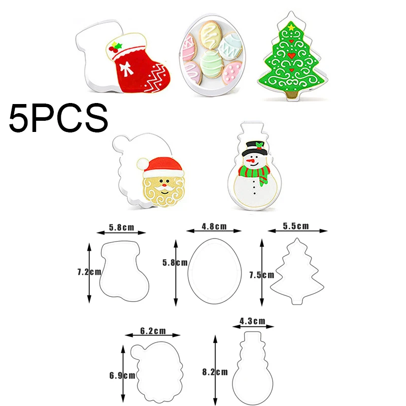 Рождественский набор резаков для печенья, нержавеющая сталь, 3D, морская форма для торта, форма для печенья, снежинка, форма для помадки, резак, набор, сделай сам, инструменты для выпечки CT2304 - Цвет: Christmas 5AA