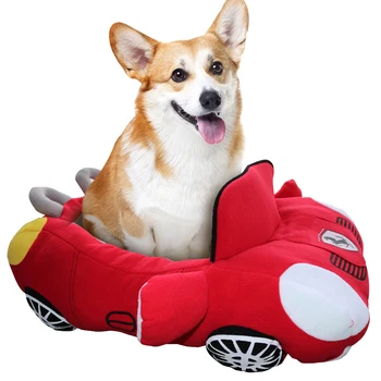 

Dog Bed House Comfortable Warm Puppy Kennel Durable Soft Pet Sleeping Beds Bulldog Bed for Dogs Car Shape Fashion France Print