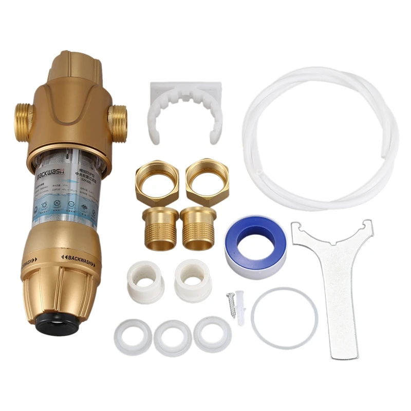 

HOT!1 Inch to 3/4 Inch Pre-Filter Backwash Large Flow Water Purification Filter Line Rust Water Purifier Water Processor