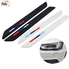 YOLU Car Rubber Front+Rear Bumper Scratch Protector Strip Corner Guard Sticker Black/White Edge Protection Styling Mouldings