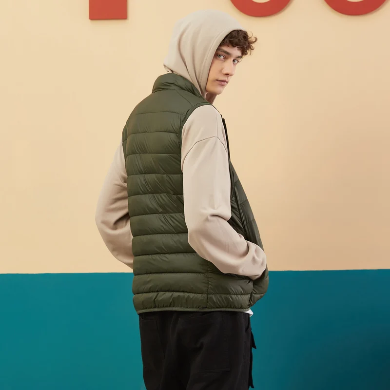 Зимний мужской пуховой жилет Metersbonwe модный без рукавов куртка теплая пуховая