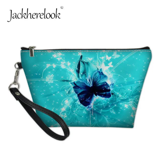 Jackhereook Милая бабочка косметичка с рисунком для женщин функциональные кожаные сумки для макияжа Женская Мини дорожная косметичка - Цвет: HMM445Z8