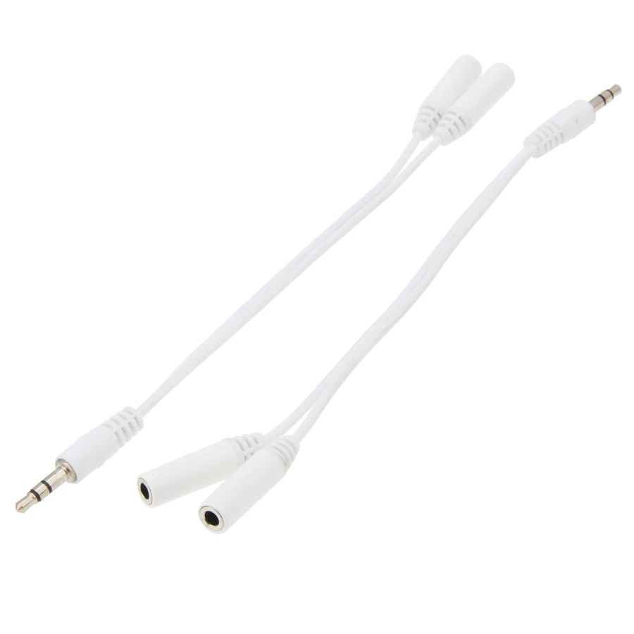 18cm White 3 5 Mm Earphone Headphone Splitter Cable Jack Male to Double Female Audio Cord for Laptop 300pcs