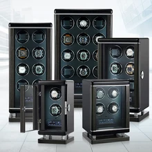 Luxury Wood Watch Box Mechanical Watches Winder Organizer Storage Boxes Automatic Rotation With Fingerprint Lock