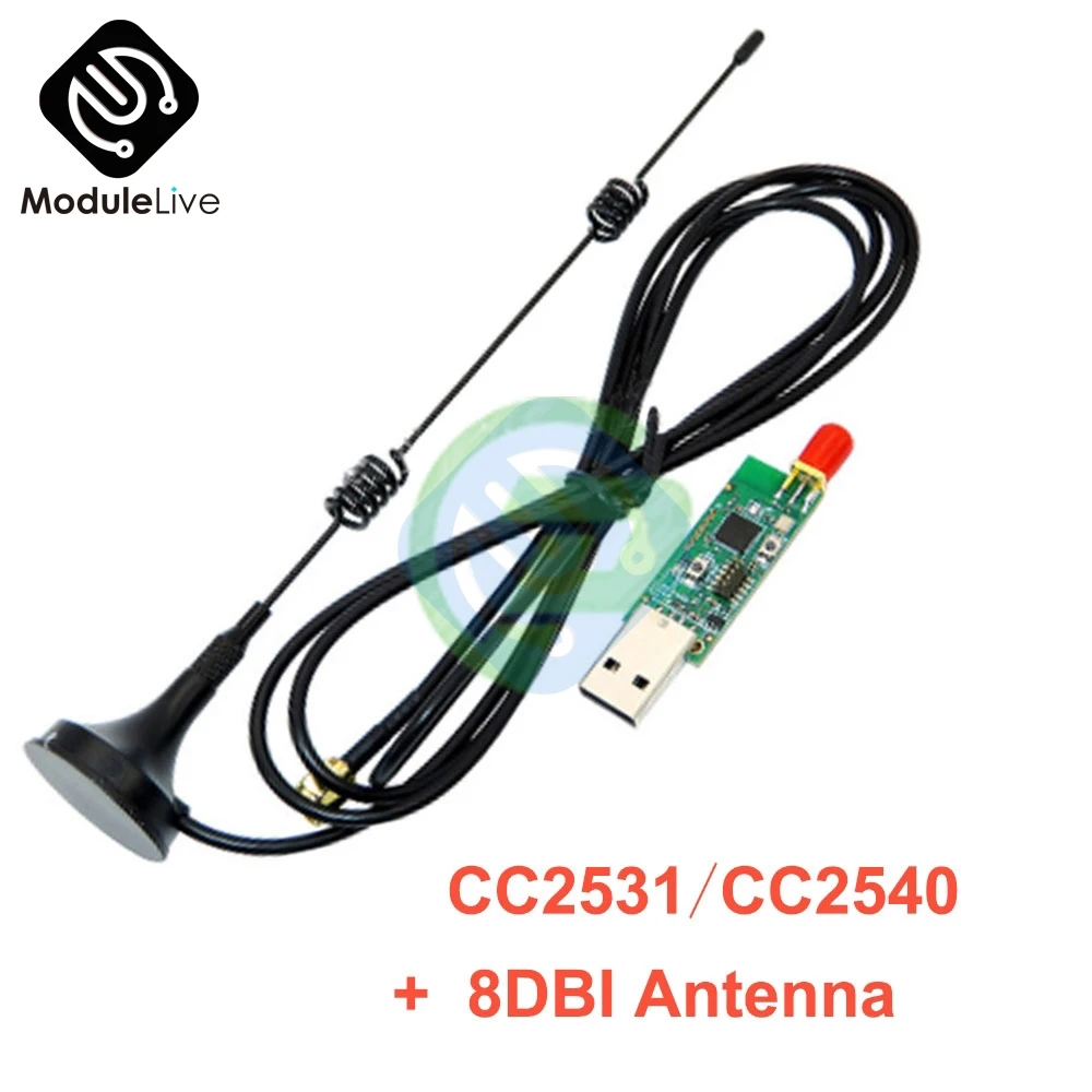 

Wireless Zigbee USB CC2531 CC2540 Sniffer Board Packet Protocol Analyzer Module Bluetooth 4.0 Dongle Capture Module+8dbi Antenna