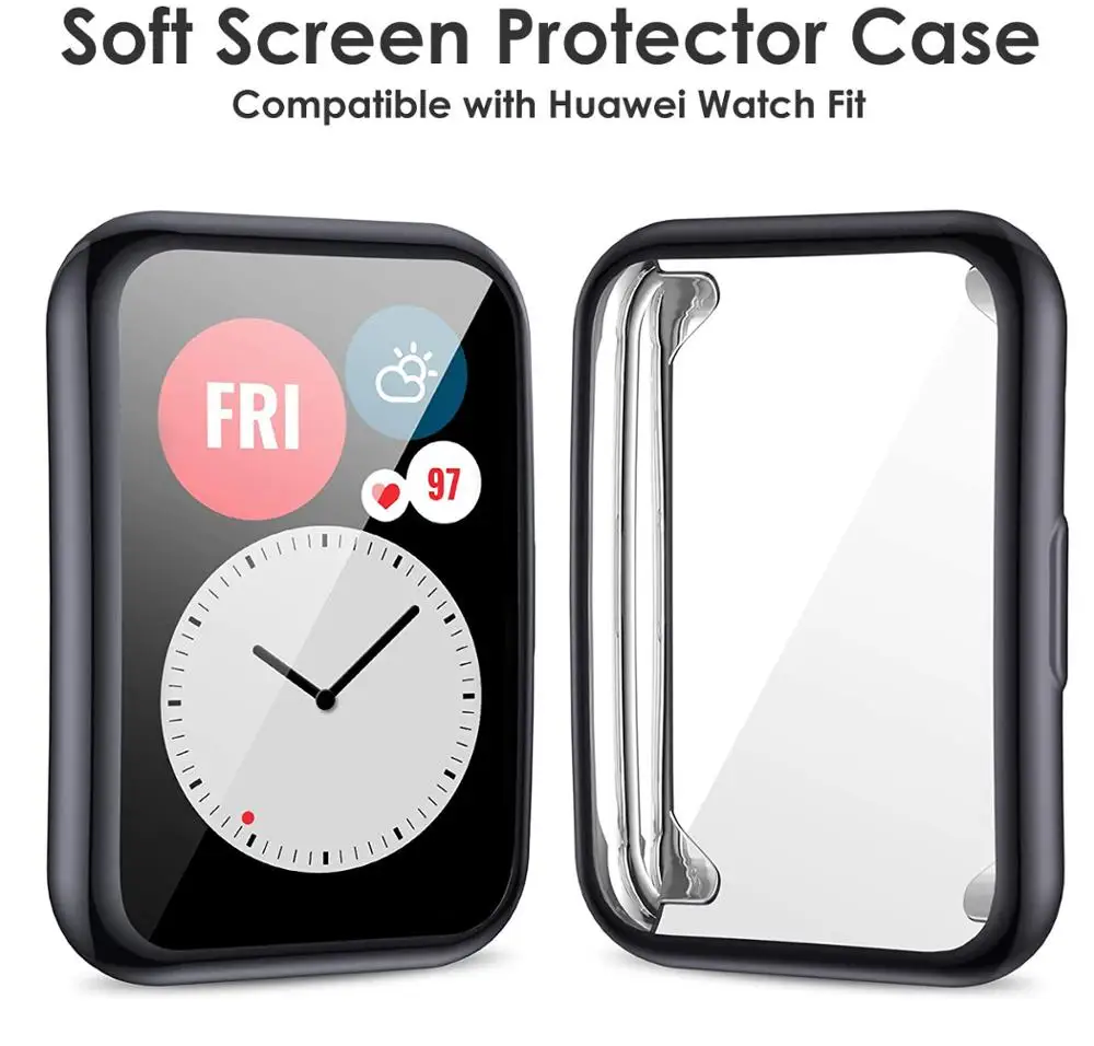 Huawei Watch fit 케이스 용 도금 커버 Smartwatch 액세서리 TPU 범퍼 All-Around Screen Protector Huawei Watch fit watchcase