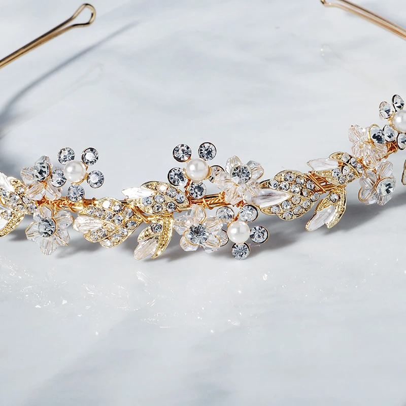 Miallo Fashion Flower Crystal Headbands for Women Hair Accessories Silver Color Crown Wedding Bridal Hair Jewelry Headpiece Gift