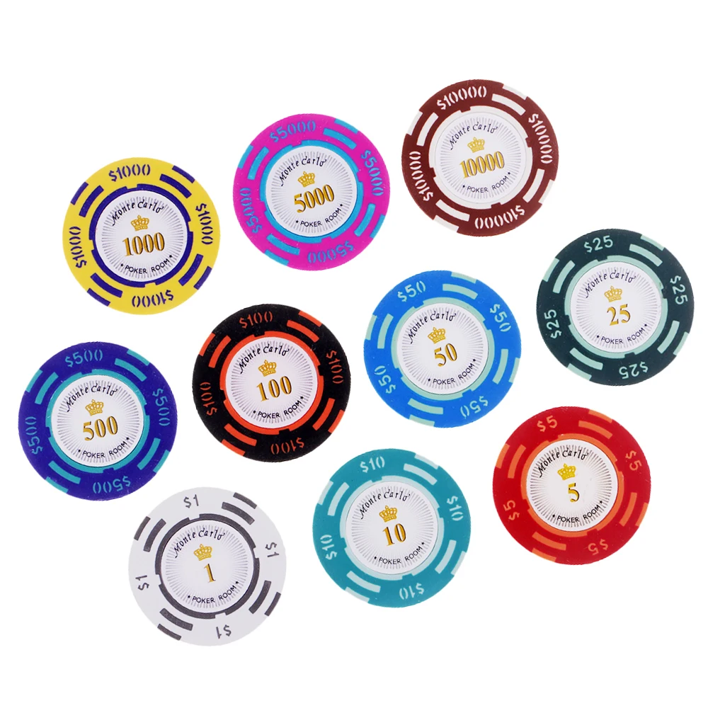 10pcs Poker Chips Toys Chips Coins Non-Currency Poker Casino Chips Mahjong Games Multi-color Chips