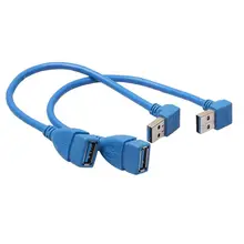 Удлинитель USB 3,0 для мужчин и женщин, угол вверх и вниз-синий(упаковка из 2), 20 см Удлинитель USB 3,0 для мужчин и женщин, угол вверх и вниз-синий(упаковка из 2), 20 см
