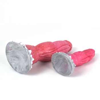 FAAK New Dragon Dildo With Suction Cup Knot Tiny Dog Penis For Beginners Vagina Stimulate Silicone Anal Sex Toy Fetish Products 3