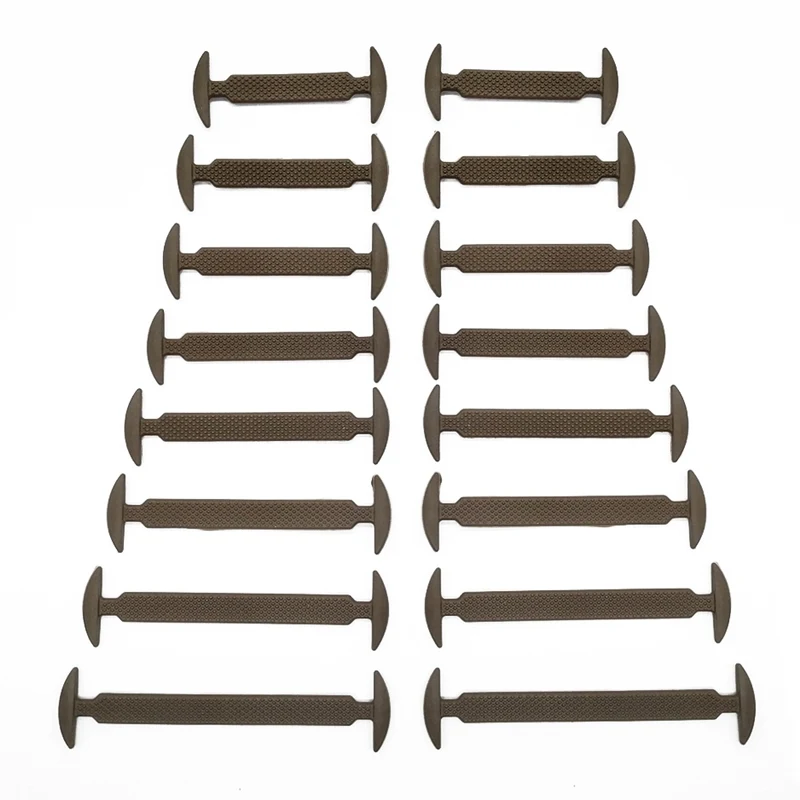 Brown shoelaces Безопасные и не загрязняющие воздух беговые шнурки без галстука модные унисекс спортивные эластичные силиконовые шнурки для обуви все кроссовки подходят ремешок T104 - Цвет: Brown shoelaces