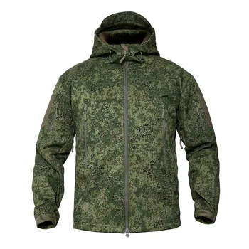 

Men's Military Camouflage Fleece Tactical Jacket Men Waterproof Softshell Windbreaker Winter Army Hooded Coat Hunt Clothes
