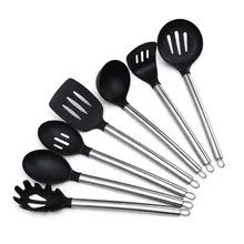7 шт./компл. инструменты для приготовления пищи лопатки ложка совок стальная ручка термостойкая Антипригарная посуда для выпечки Кухонные принадлежности гаджеты