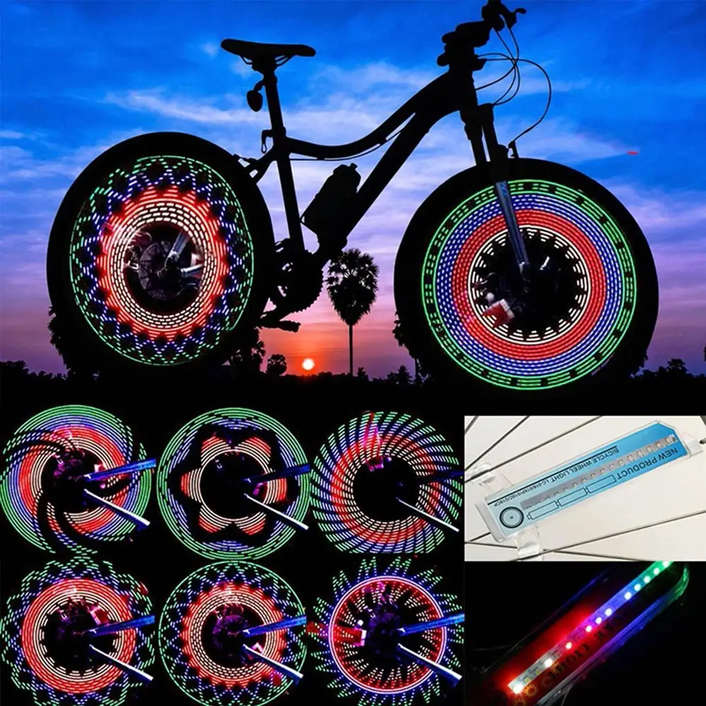Bicycle Wheels Lights 32LED Spokes Light Double Sided Colorful Bike