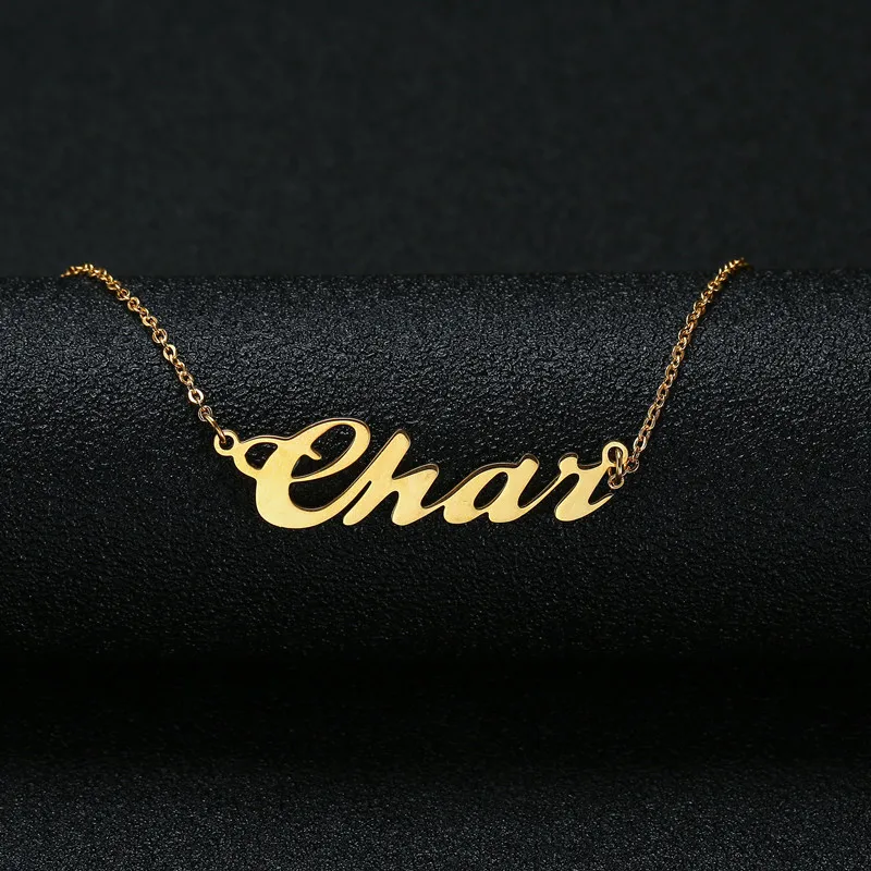 

Stainless Steel Custom Name Necklace Personalized Jewelry Choker Men Handmade Nameplate Pendant Necklaces Women Best Friend Gift
