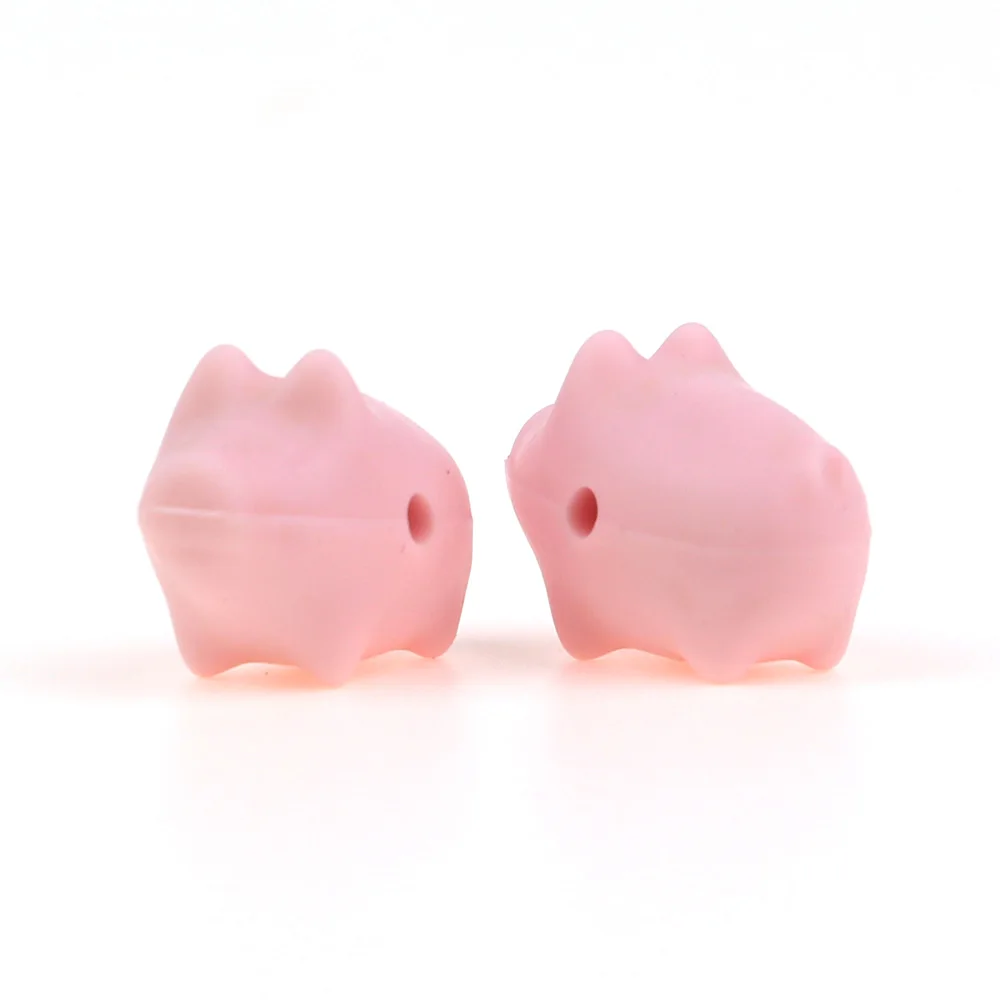 10 шт. силиконовый бисер ребенок прорезывание зубов прекрасный мини свинья BPA бесплатно DIY пустышка цепи клип жевательные Детские Прорезыватели Diy игрушки