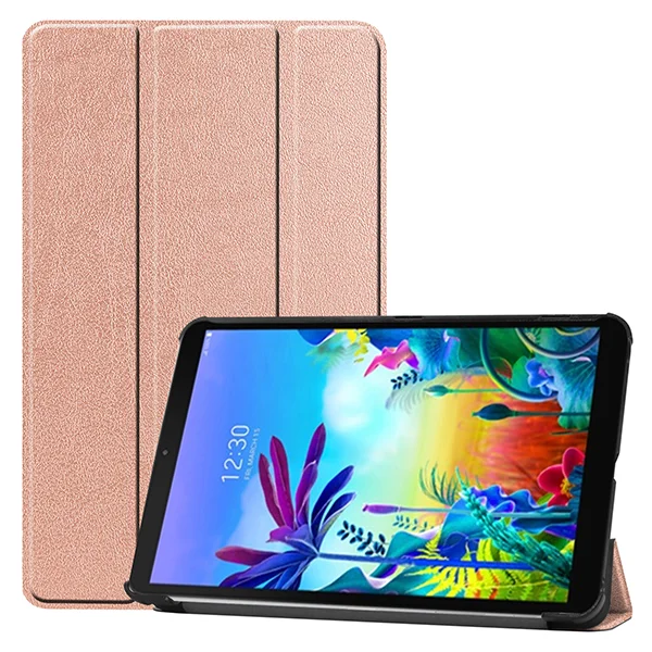 Магнитный чехол для LG G PAD 5 LM-T600L/T605L смарт-чехол из искусственной кожи для LG G PAD 10,1 дюймов планшет T600 T605 защитный чехол-книжка - Цвет: rose gold