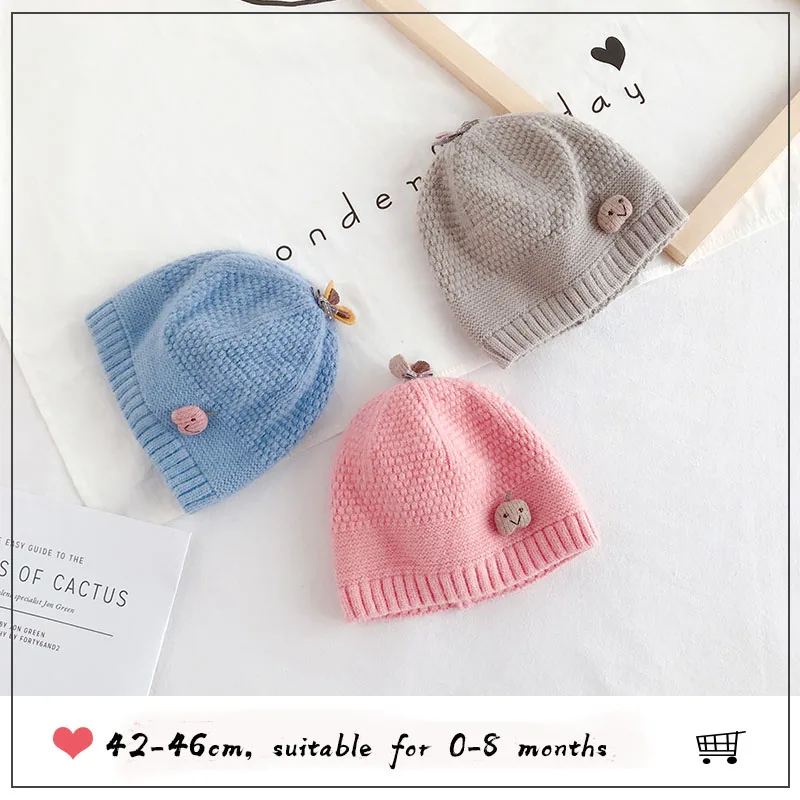 Зимние шапочки Skullies, вязаная шапочка для малыша, Детские шапочки для девочек и мальчиков, теплая шапка, одноцветная, розовая, синяя, теплая шапка для детей, шапка, шапочки