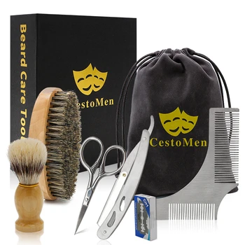 

6pcs/set Men's Beard Care Set Beard Style Template Comb Beard Brush Shaving Comb Mustache Set G0417