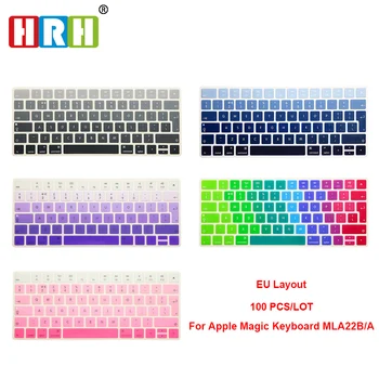 

HRH 100pcs EU/UK Rainbow Keyboard Cover Silicone Skin for Apple Magic Keyboard MLA22B/A European/ISO Keyboard Silicone Skin