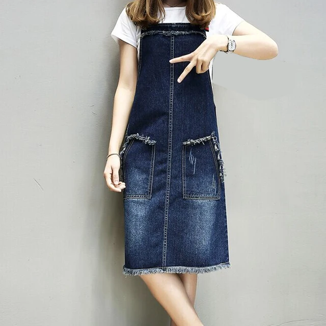bib denim dress