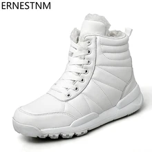 ERNESTNM/Водонепроницаемые зимние женские ботинки; качественные женские ботинки; botas mujer; теплые белые ботинки на меху; обувь на шнуровке; botas mujer invierno