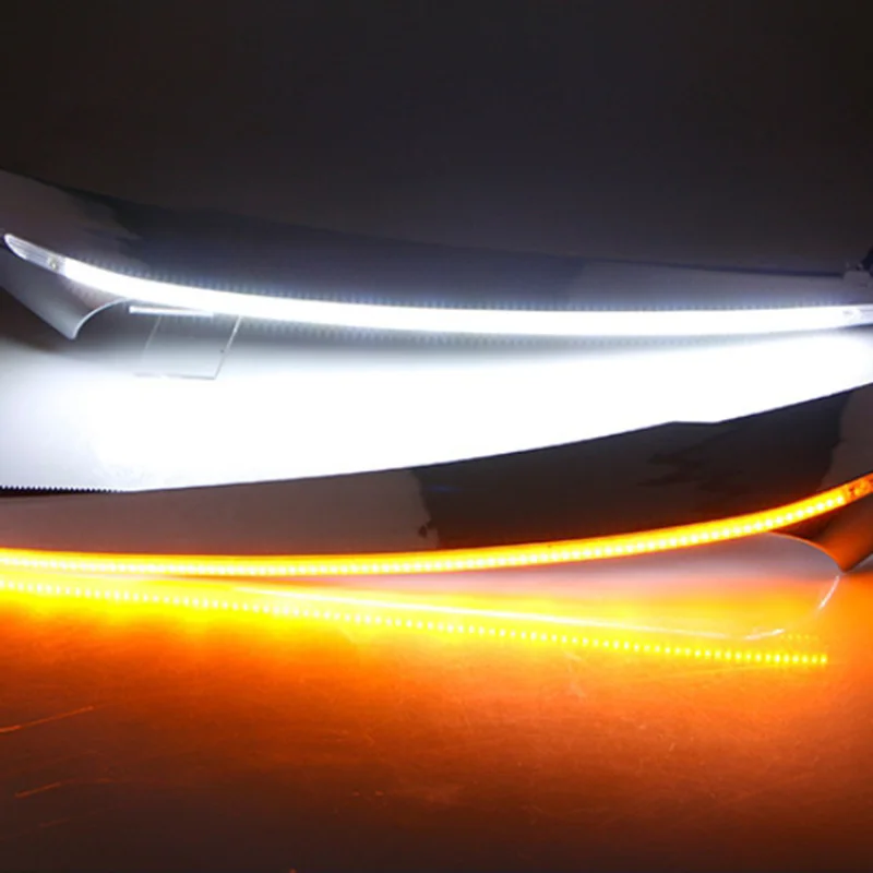 

Car Headlight Eyebrow Decoration Yellow Turn Signal Relay DRL LED Daytime Running Light for Mazda CX-5 CX5 2012-2016