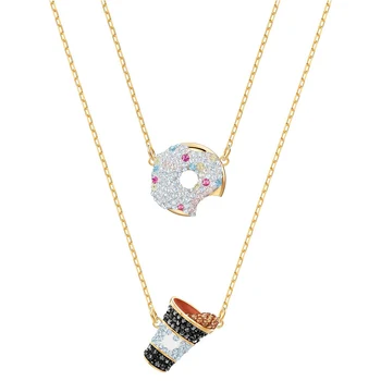 

High quality SWA two-in-one, sparkling color crystal necklace