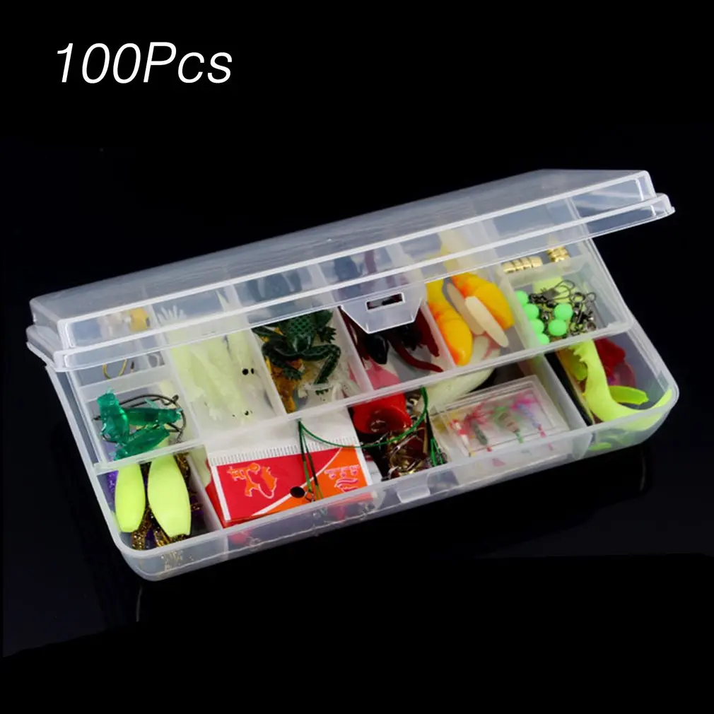 

100Pcs/Set Fishing Tackle Fishing Lure Bait Tackle Suit Fishing Tool Set Outdoor Fishing Tool Accessories