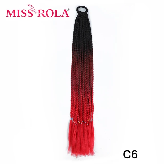 Synthetic Chignon Hair 60cm Hair Color Gradient Dirty Braided Ponytail Women Elastic Hair Rubber Band Hair Accessories Headband C6