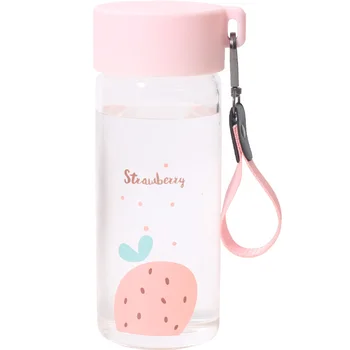 

Portable Sport Water Bottle Glass Transparent 400ml Outdoor Big Water Bottle Small Reusable Botella De Agua Drinkware AB50WB