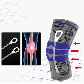 

Sports Knee Pads Professional Silicone Anti-Collision Spring Support Basketball Knee Pads Fitness Outdoor Protective Gear