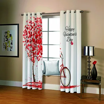 

SOFTBATF Happy Valentine Printing Curtain Blackout Curtains Fabric Drapes Window Curtains For living Room Bedroom Dropshipping